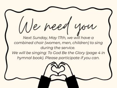 Sing with us May&nbsp;17
