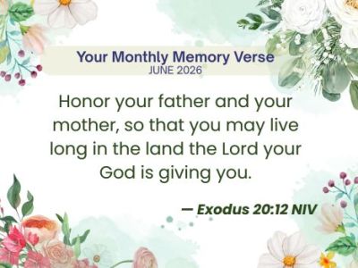 Monthly Memory Verse for June&nbsp;2026
