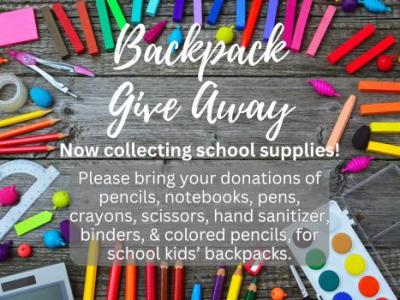 Backpack giveaway scheduled 4-6 p.m. Aug. 15; supplies donations needed&nbsp;now