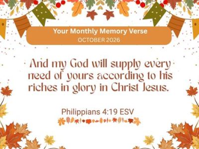 Your Monthly Memory Verse for&nbsp;October